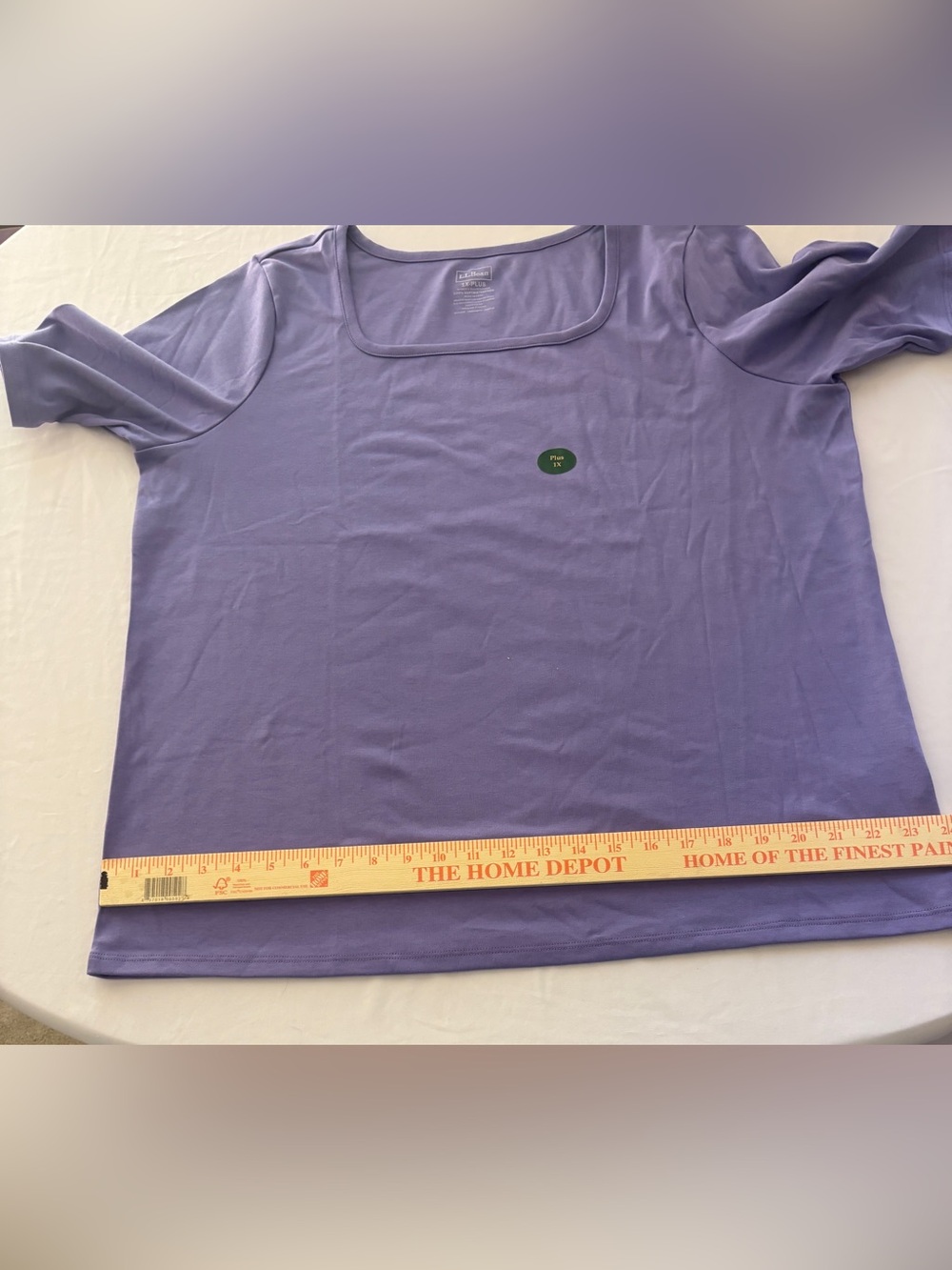 LL Bean Purple 100% Cotton Square Neck Top Women’s 1X New with Tags - Picture 9 of 13